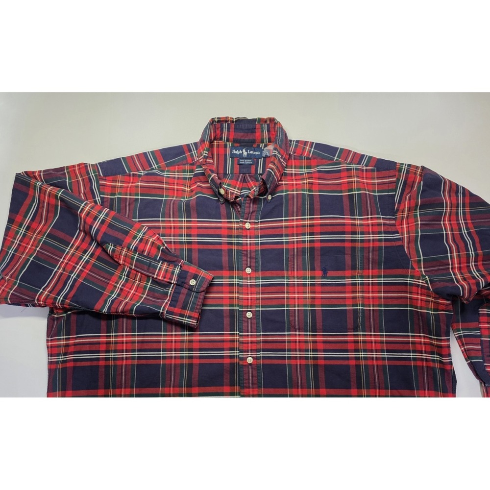 Ralph Lauren Big Shirt Mens‎ Size XL Long Sleeve Plaid Button Down
